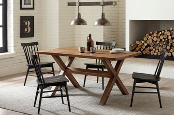 solid wood dark wood dining table 